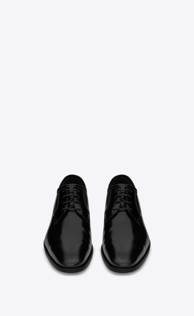 SAINT LAURENT マスキュリンシューズ レディース モンテーニュ ダービーシューズ(ブラック/ヒール25mm) b_V4
